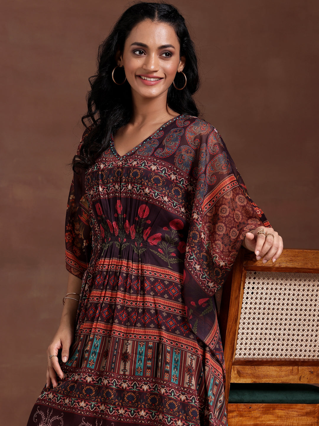 Multicoloured Printed Chiffon 3 Piece Co-Ords