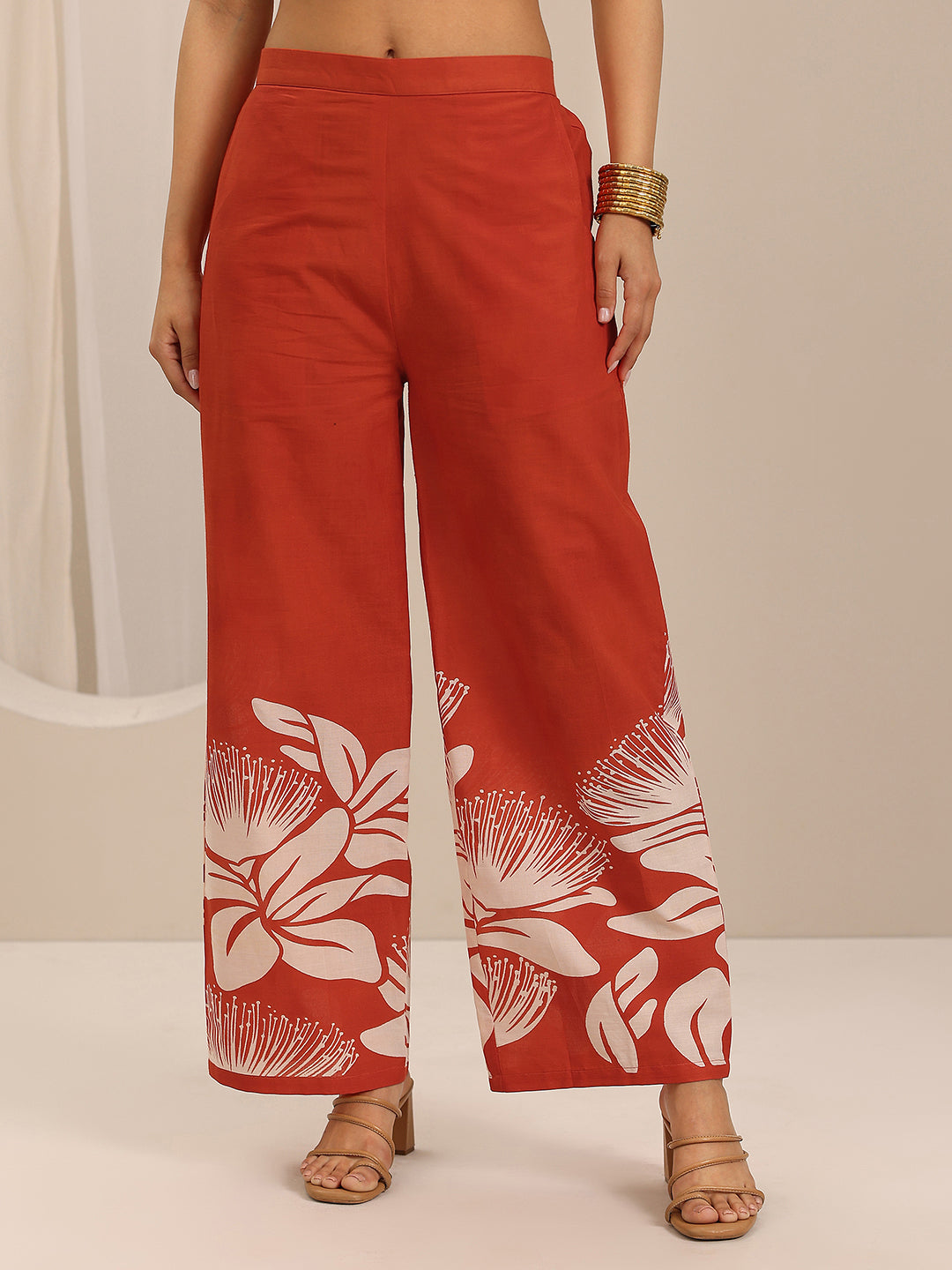 Orange Printed Cotton Co-Ord Sets