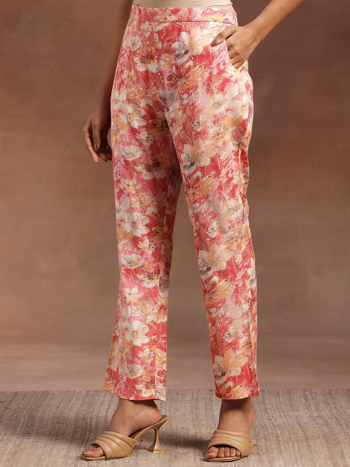 Peach Printed Cotton Blend Co-Ords