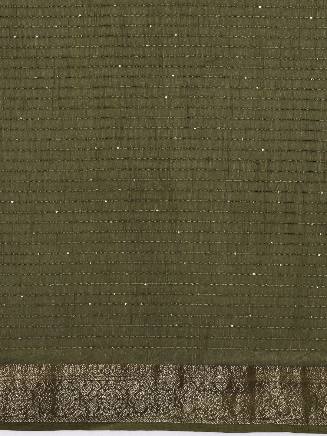Green Printed Silk Blend Saree With Unstitched Blouse Piece - Libas