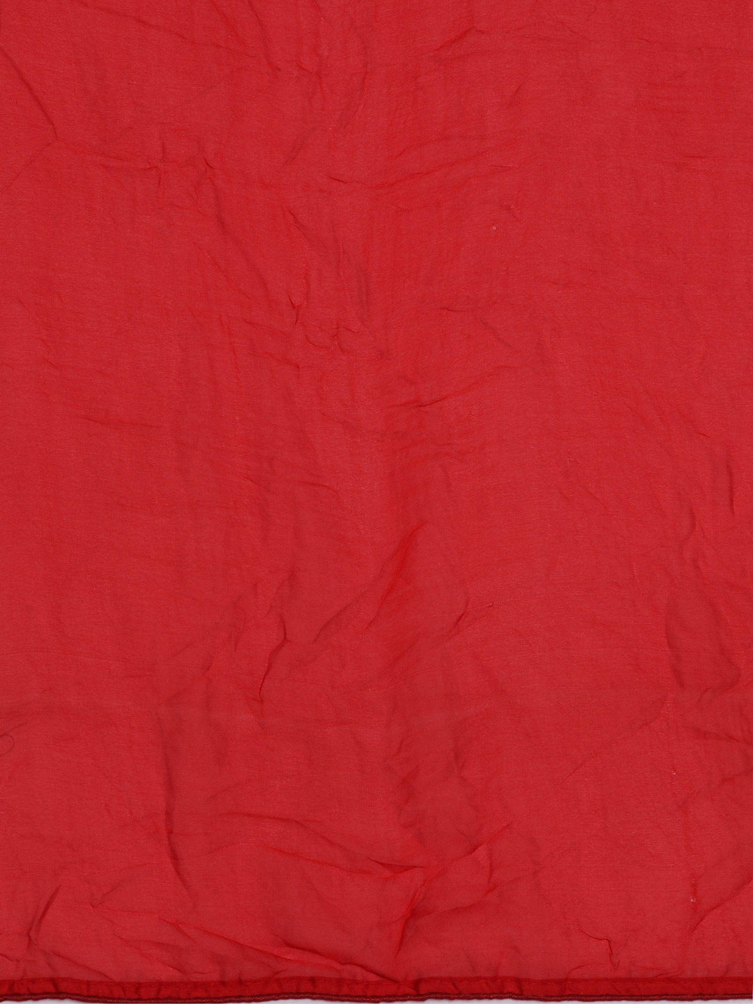 Red Printed Poly Georgette Saree With Unstitched Blouse Piece - Libas