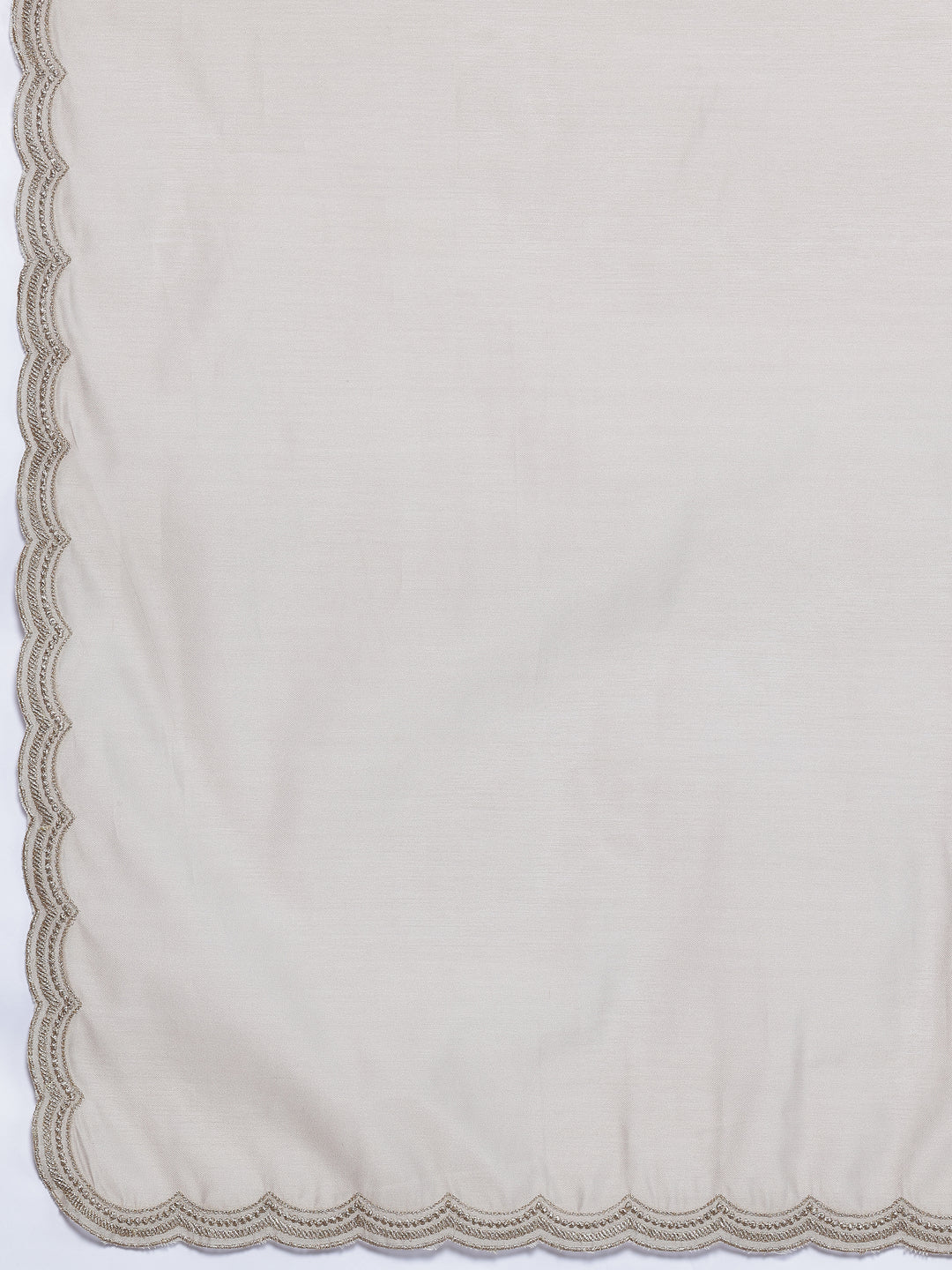 Beige Embroidered Chanderi Silk Straight Suit With Dupatta