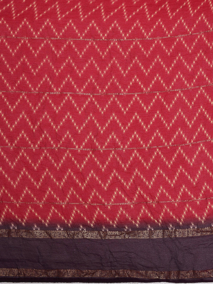 Pink Printed Poly Georgette Saree With Unstitched Blouse Piece - Libas