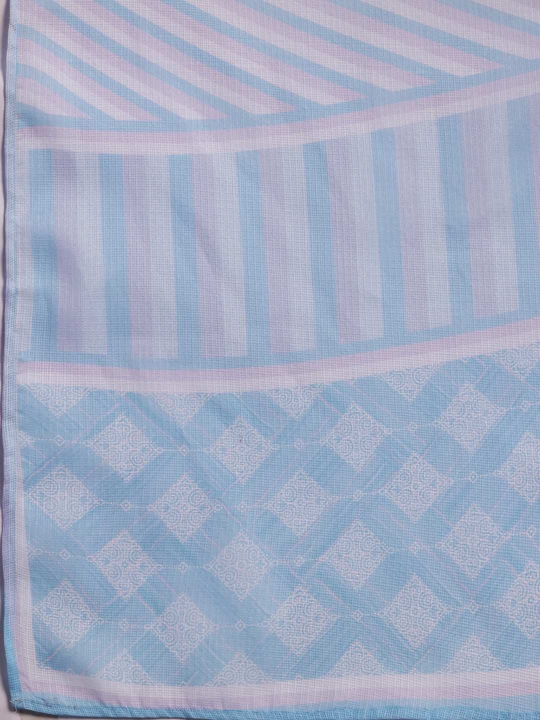 Blue Embroidered Cotton Blend Straight Suit With Dupatta