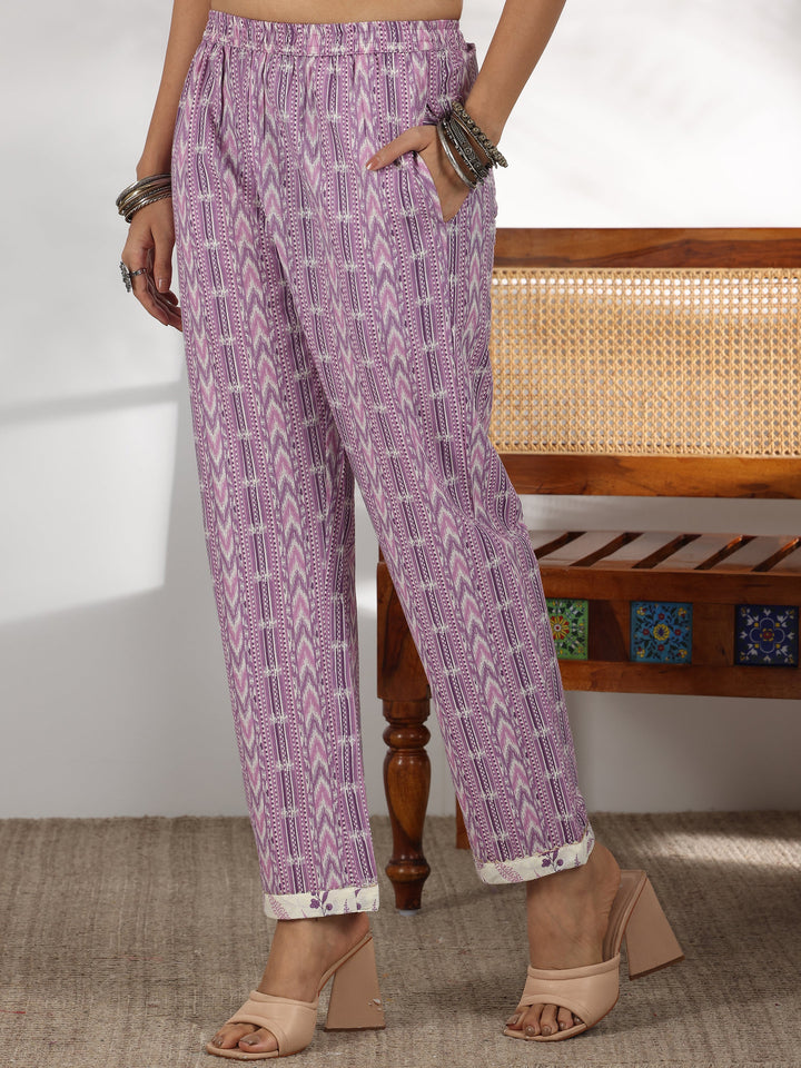 Off White Printed Cotton Straight Suit With Dupatta