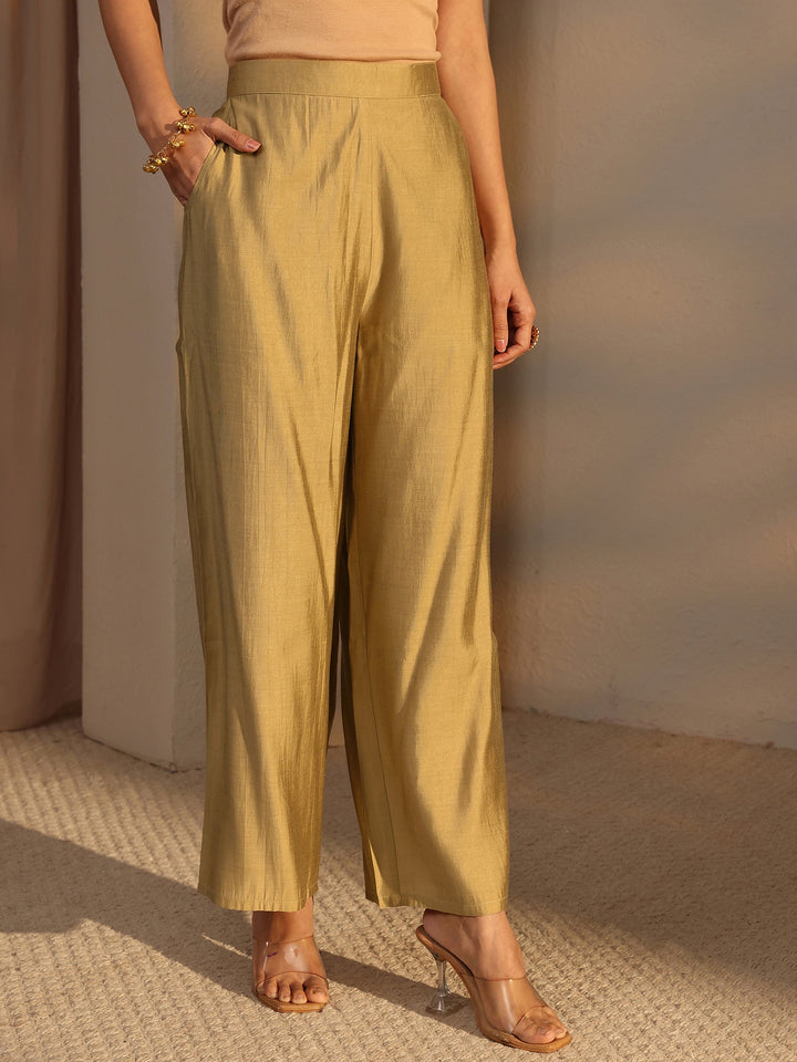 Beige Ethnic Printed Silk Blend Straight Suit Set With Dupatta