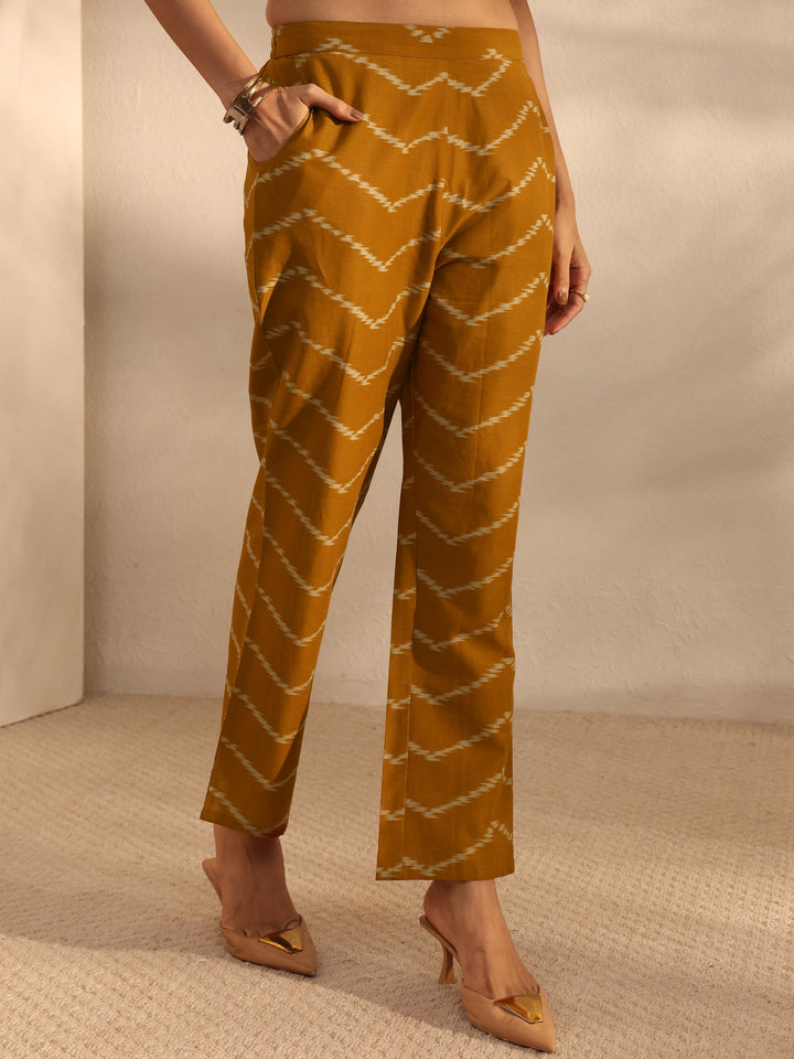 Green Ethnic Printed Cotton Straight Suit Set With Dupatta