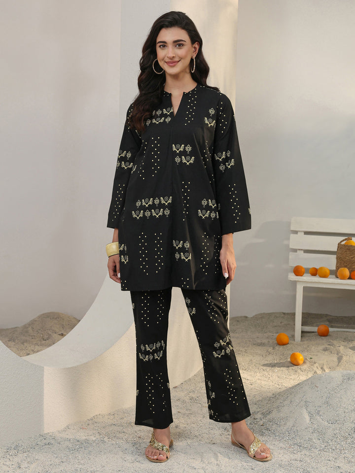 Black Printed Cotton Co-Ord Set
