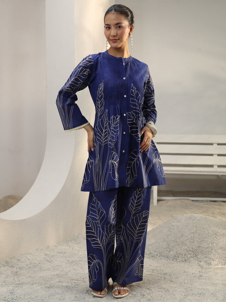 Blue Floral Printed Cotton Co-Ord Set