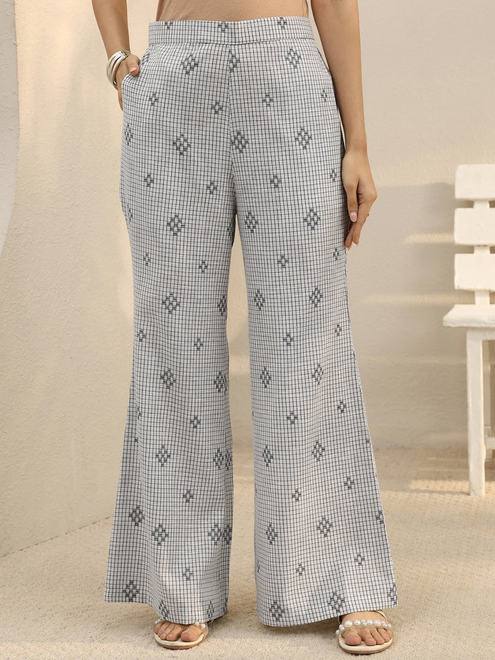 Grey Checked Woven Design Cotton Co-Ord Set