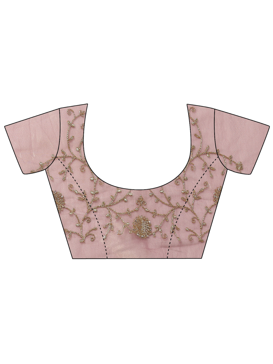 Mauve Embroidered Nylon Saree With Unstitched Blouse Piece