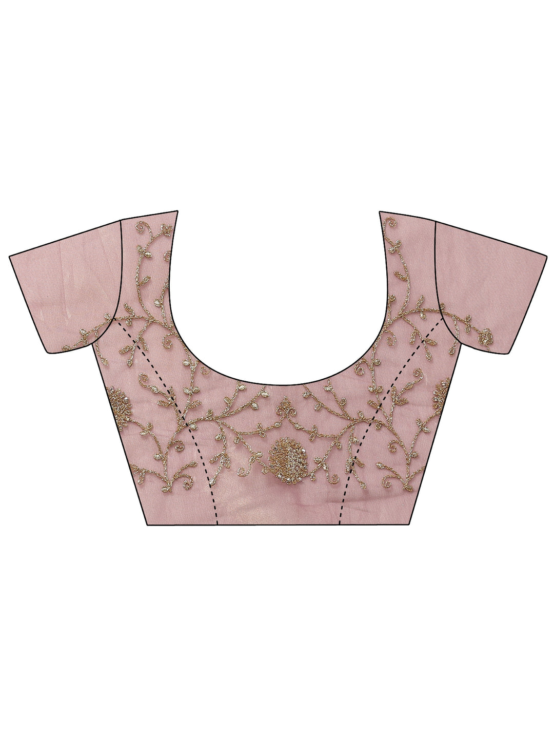 Mauve Embroidered Nylon Saree With Unstitched Blouse Piece