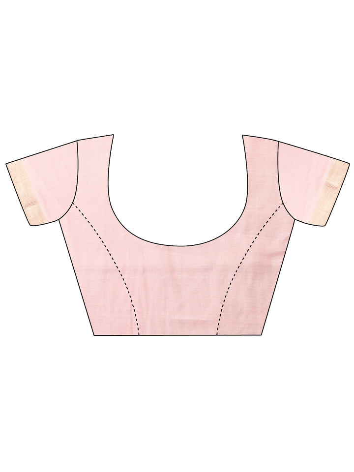 Pink Woven Design Silk blend Saree With Unstitched Blouse Piece