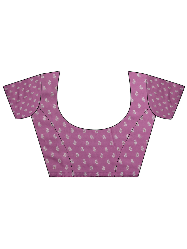 Pink Printed Georgette Saree With Unstitched Blouse Piece
