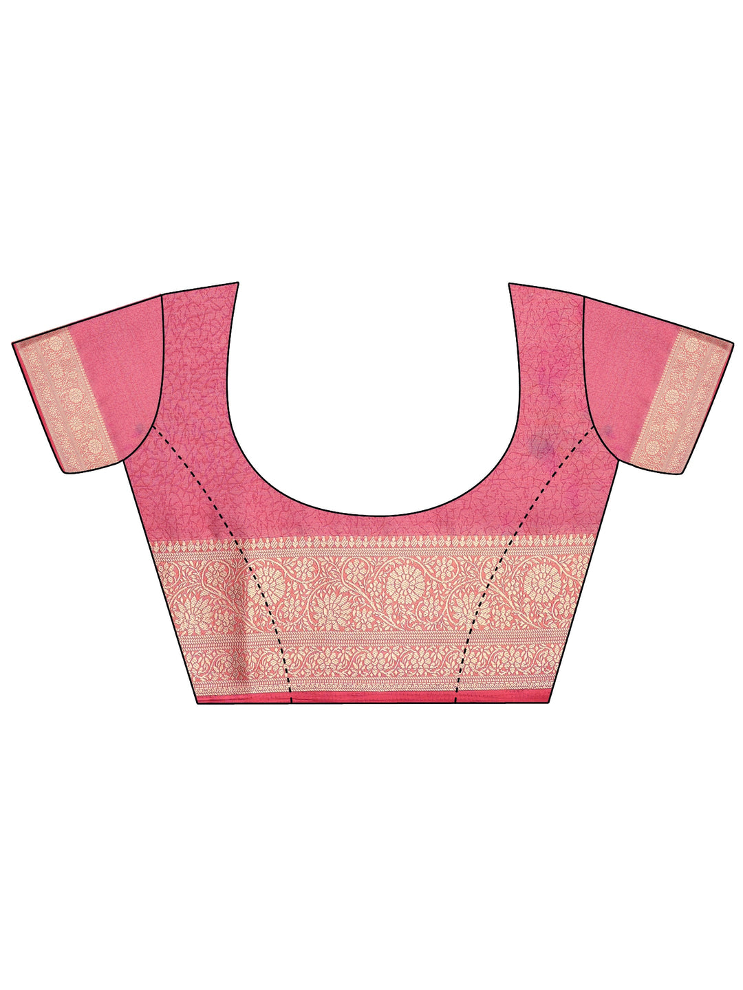 Orange Printed Banarasi Georgette Saree With Unstitched Blouse Piece