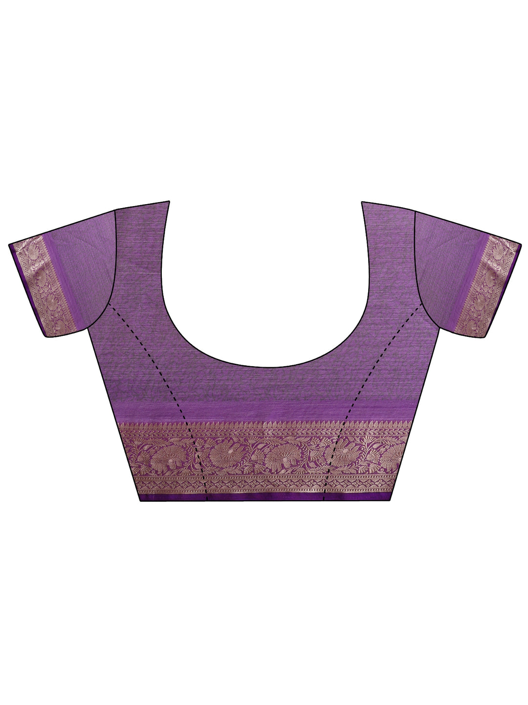 Purple Printed Georgette Saree With Unstitched Blouse Piece