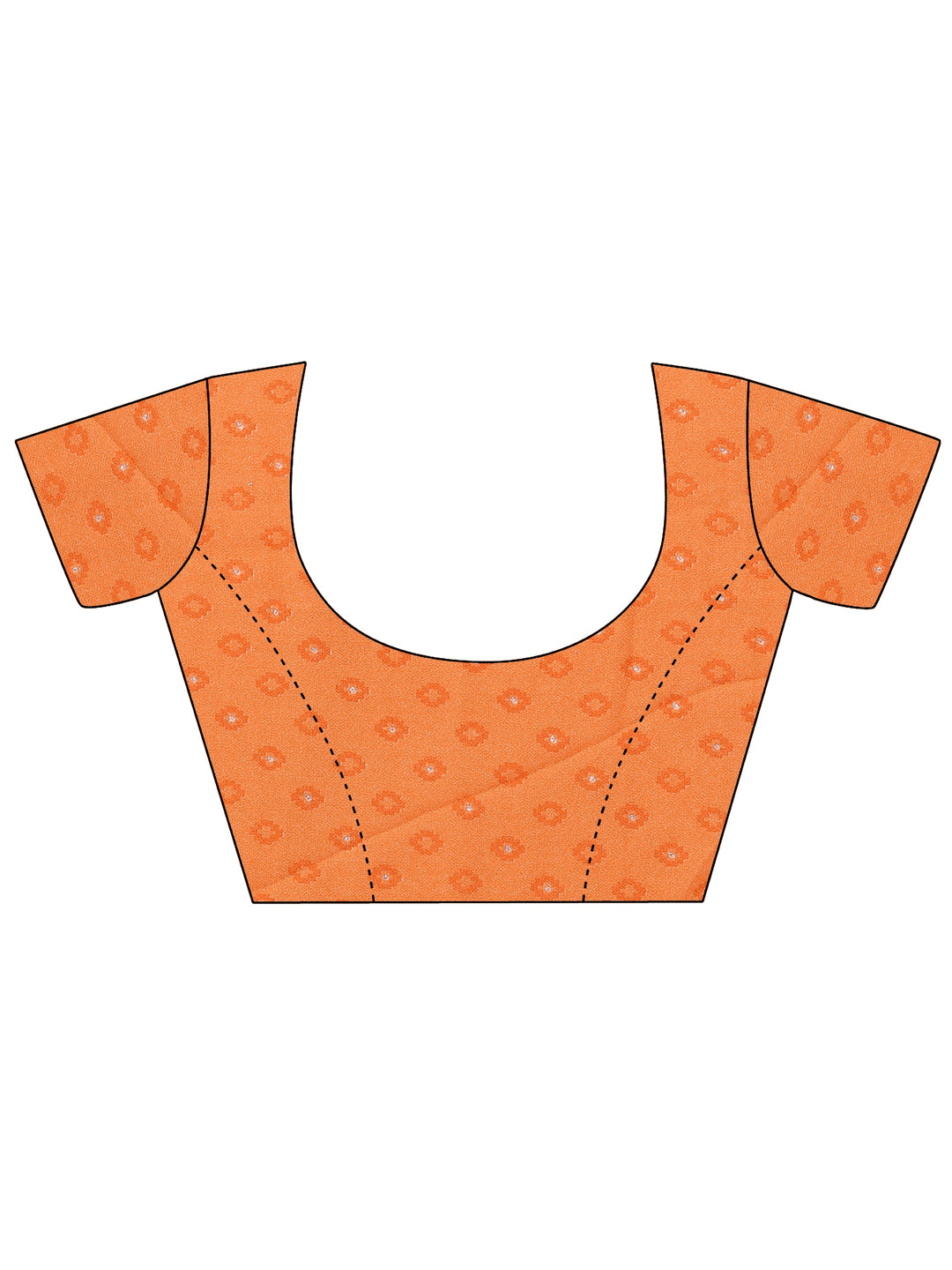 Multi Printed Chinon Saree With Unstitched Blouse Piece