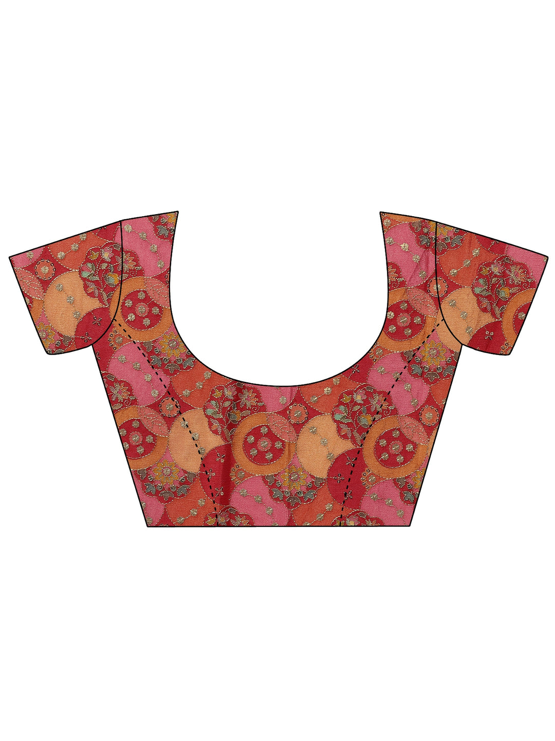 Red Solid Georgette Saree With Unstitched Blouse Piece