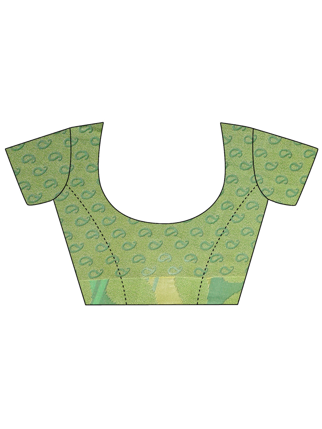 Green Printed Georgette Saree With Unstitched Blouse Piece