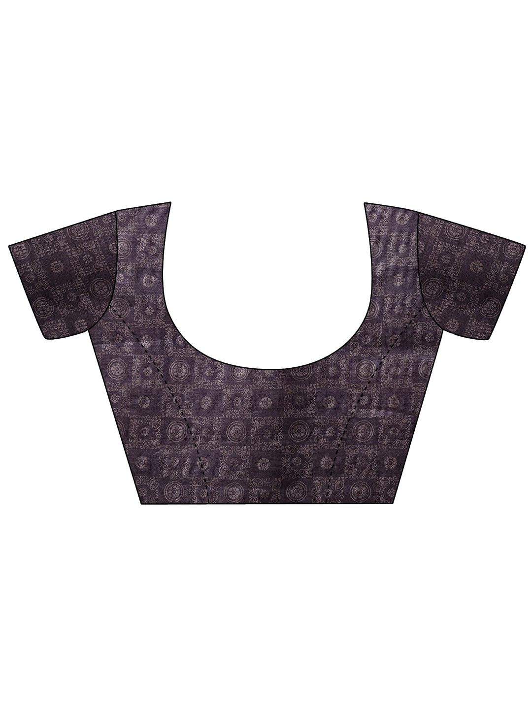 Purple Printed Silk Blend Saree With Unstitched Blouse Piece