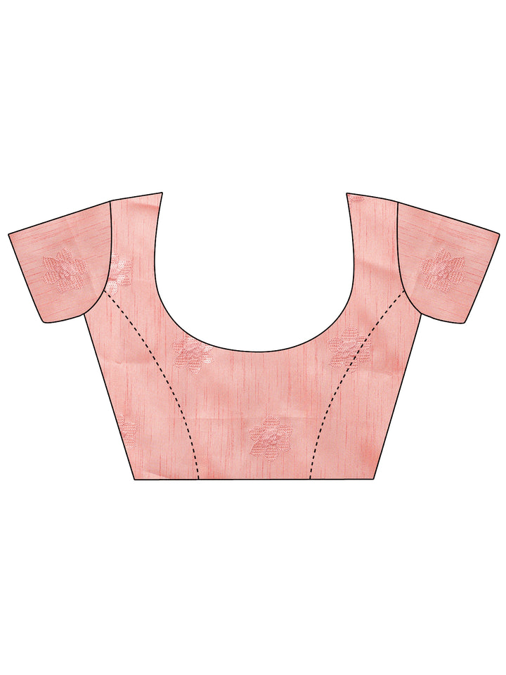 Pink Embroidered Organza Saree With Unstitched Blouse Piece