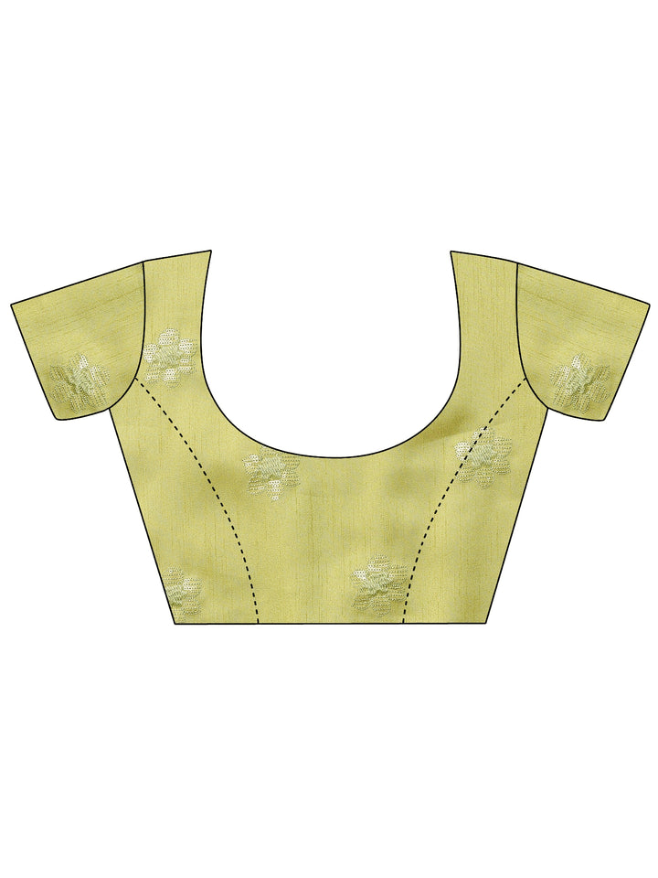 Green Embroidered Organza Saree With Unstitched Blouse Piece