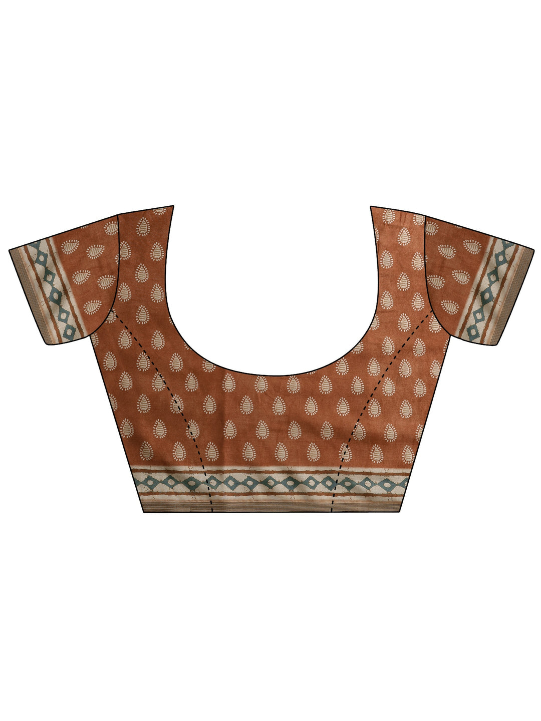 Blue Printed Silk Blend Sarees With Unstitched Blouse Piece