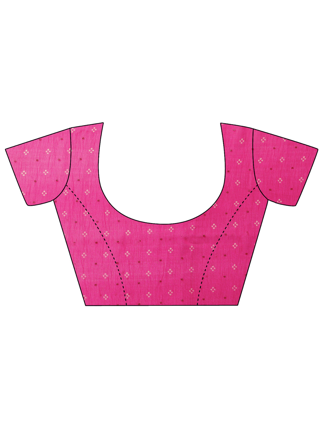 Pink Bandhani Printed Chiffon Saree With Unstitched Blouse Piece