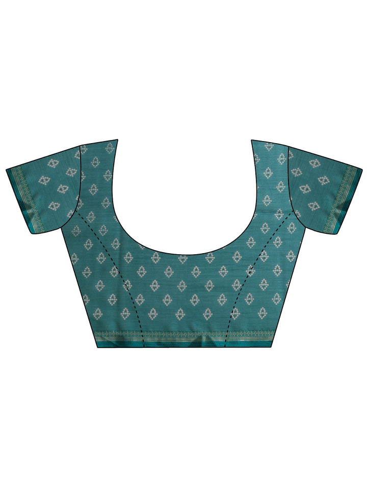 Blue Bandhani Printed Chiffon Sarees With Unstitched Blouse Piece