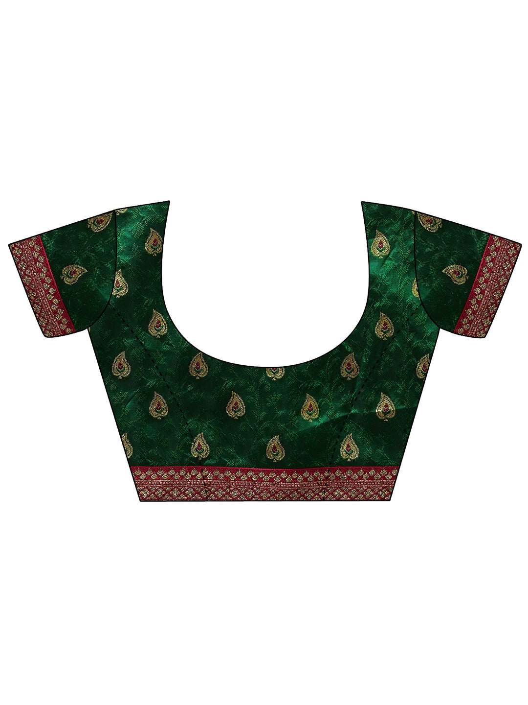 Red Bandhani Printed Georgette Saree With Unstitched Blouse Piece