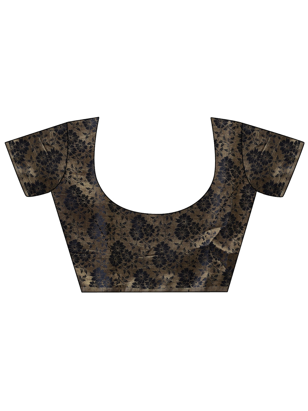 Blue Printed Chiffon Saree With Unstitched Blouse Piece