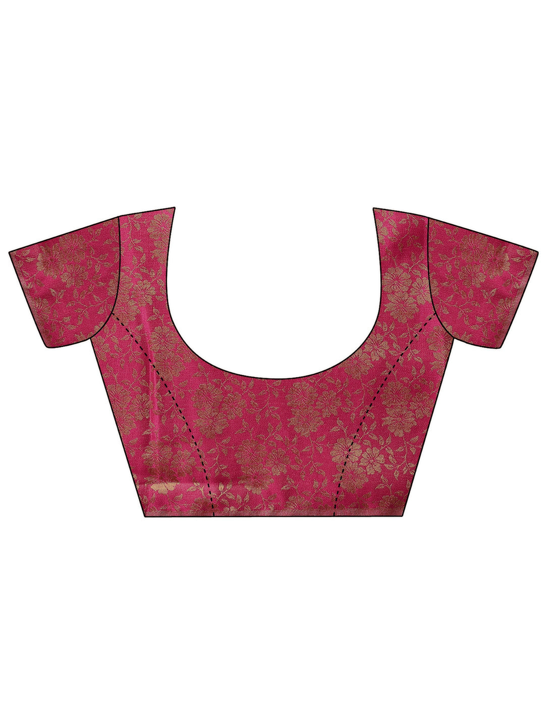 Pink Printed Chiffon Saree With Unstitched Blouse Piece