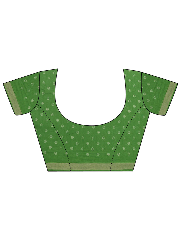 Green Bandhani Printed Georgette Sarees With Unstitched Blouse Piece