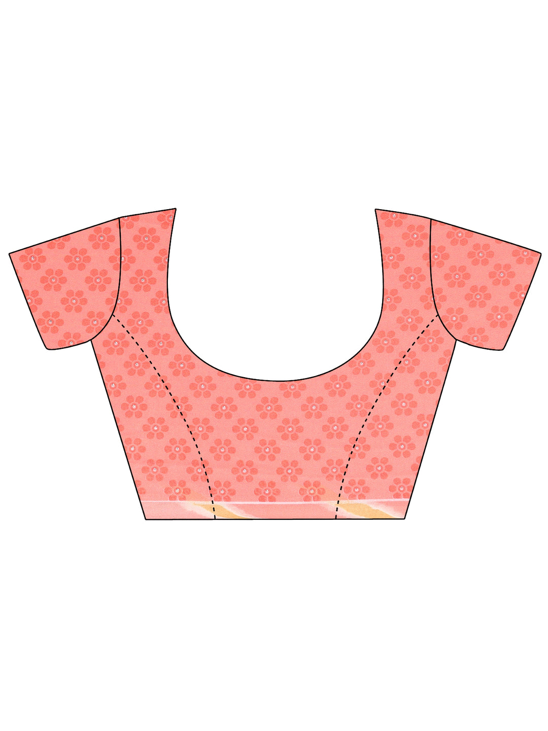 Coral Leheriya Printed Georgette Saree With Unstitched Blouse Piece