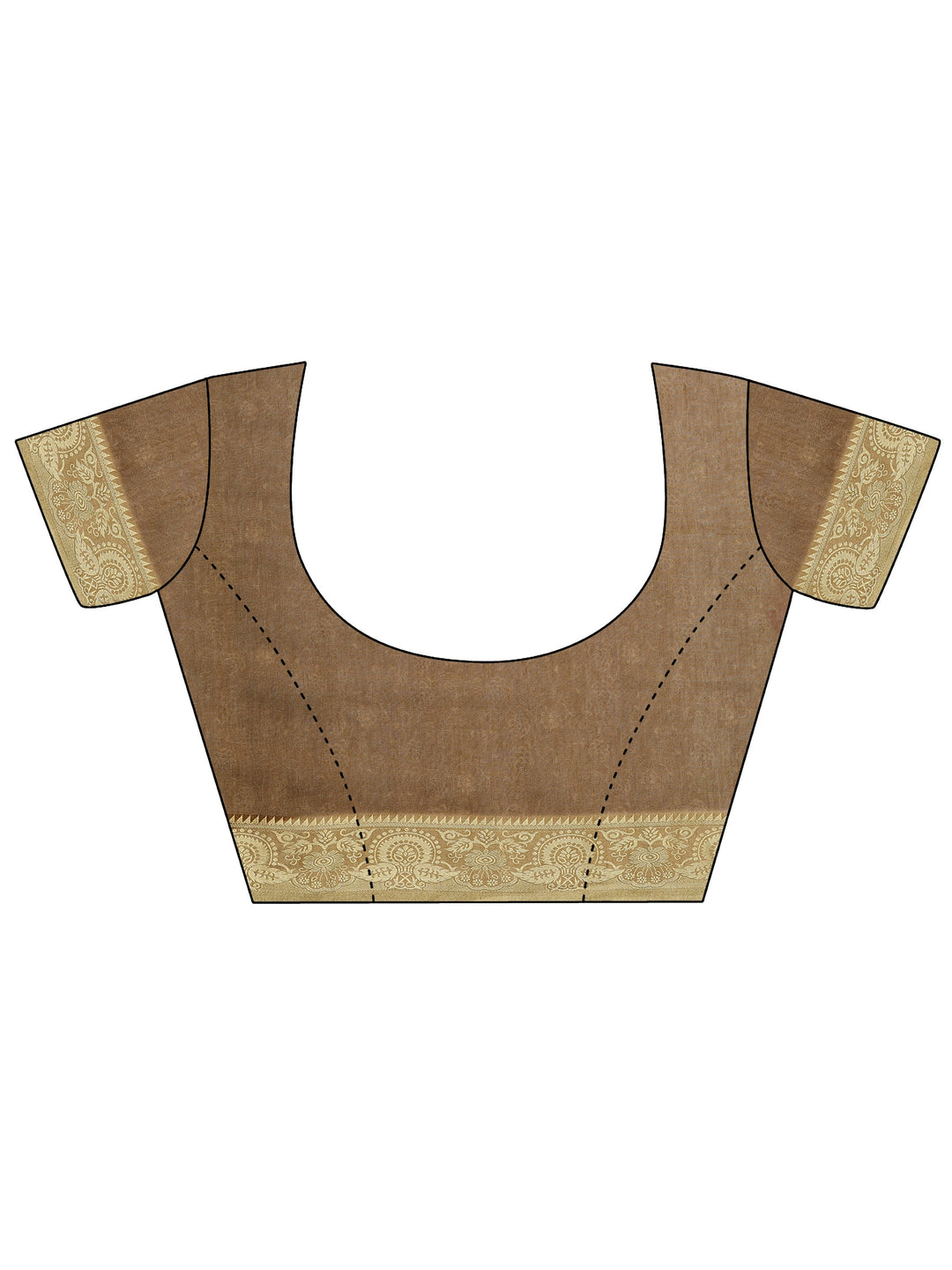 Green Printed Cotton Blend Sarees With Unstitched Blouse Piece