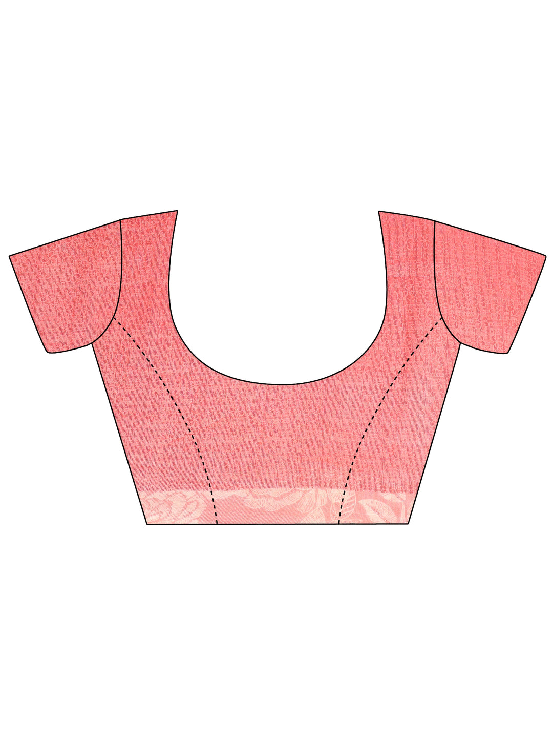 Peach Printed Chinon Saree With Unstitched Blouse Piece