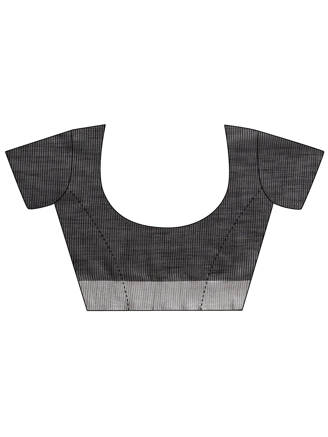 Black Embroidered Cotton Blend Sarees With Unstitched Blouse Piece