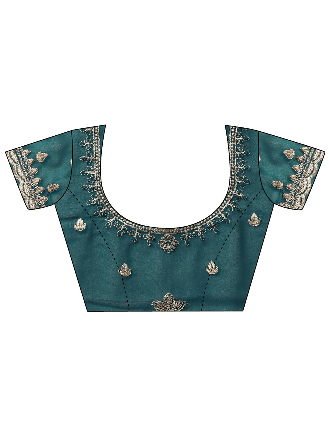 Green Embellished Georgette Sarees With Unstitched Blouse Piece