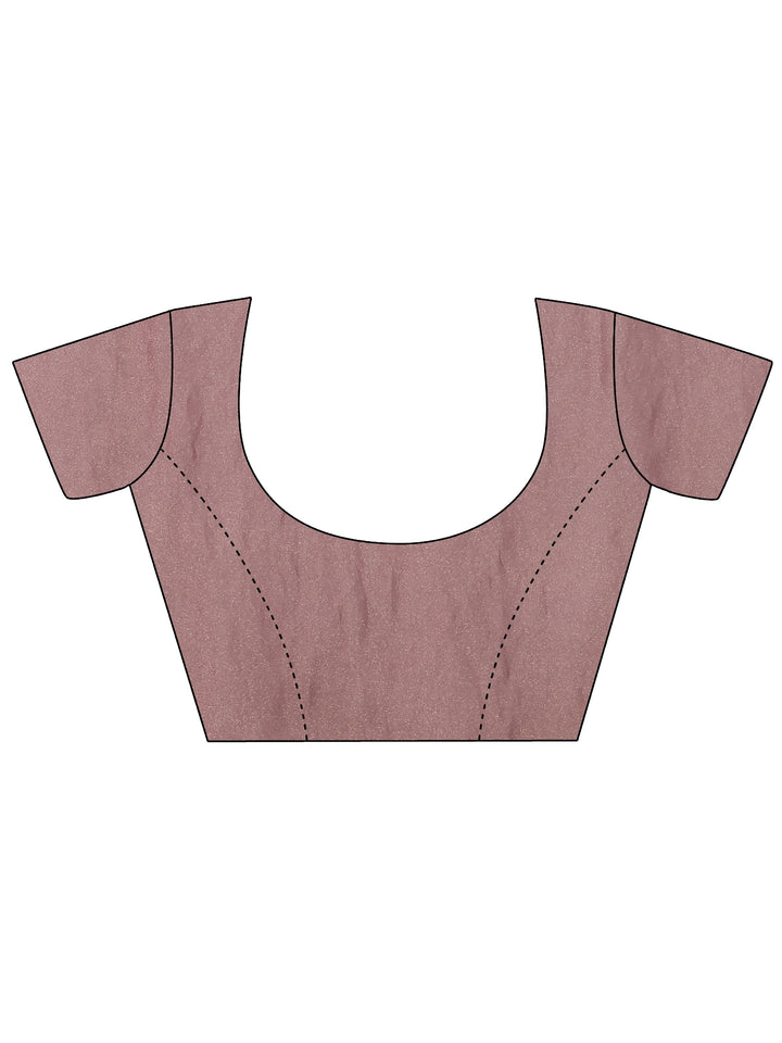 Mauve Embellished Organza Sarees With Unstitched Blouse Piece