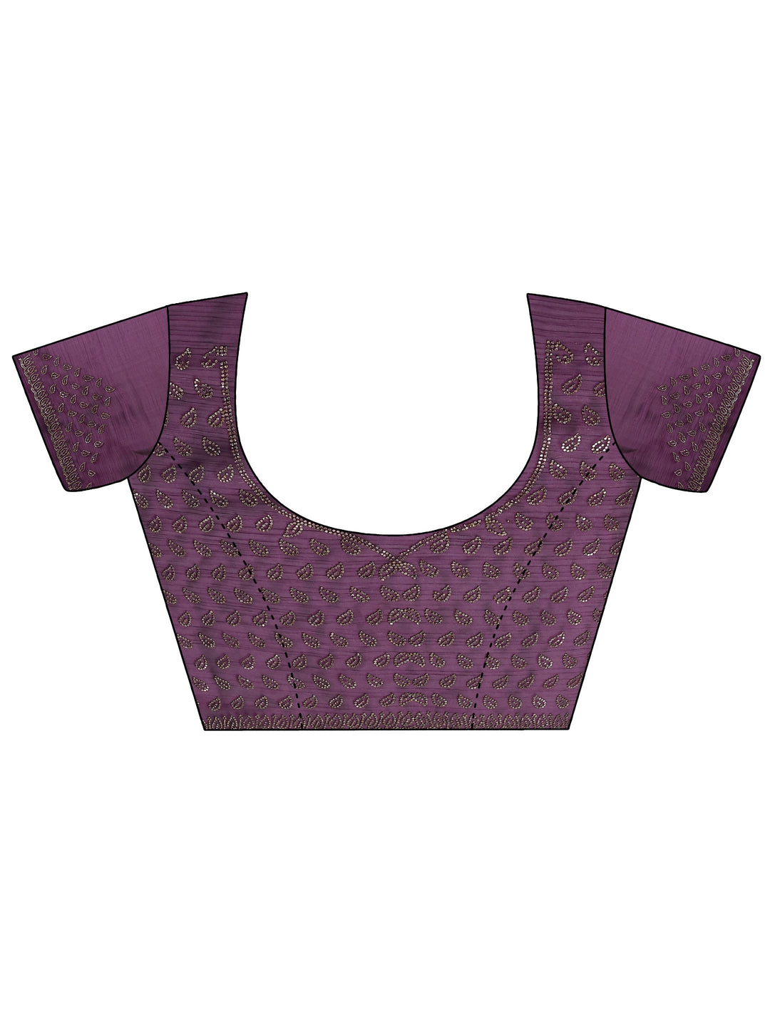 Purple Embellished Organza Sarees With Unstitched Blouse Piece