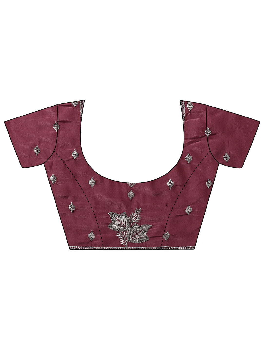 Mauve Embroidered Silk Blend Sarees With Unstitched Blouse Piece