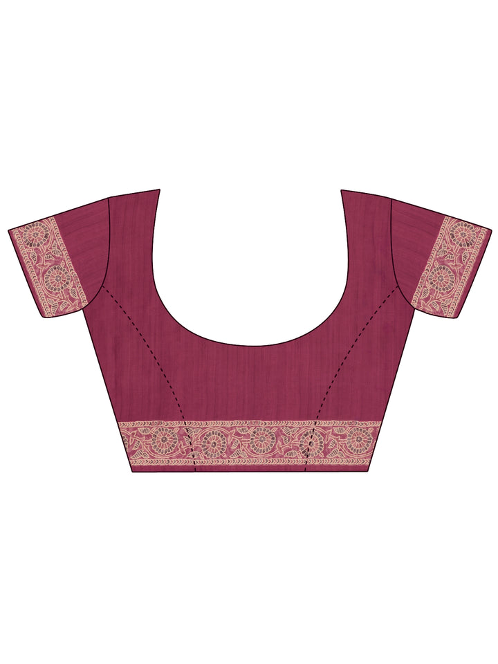 Pink Printed Satin Saree With Unstitched Blouse Piece