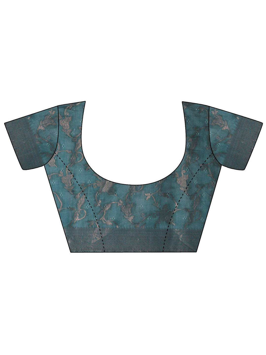 Maroon Printed Silk Blend Saree With Unstitched Blouse Piece