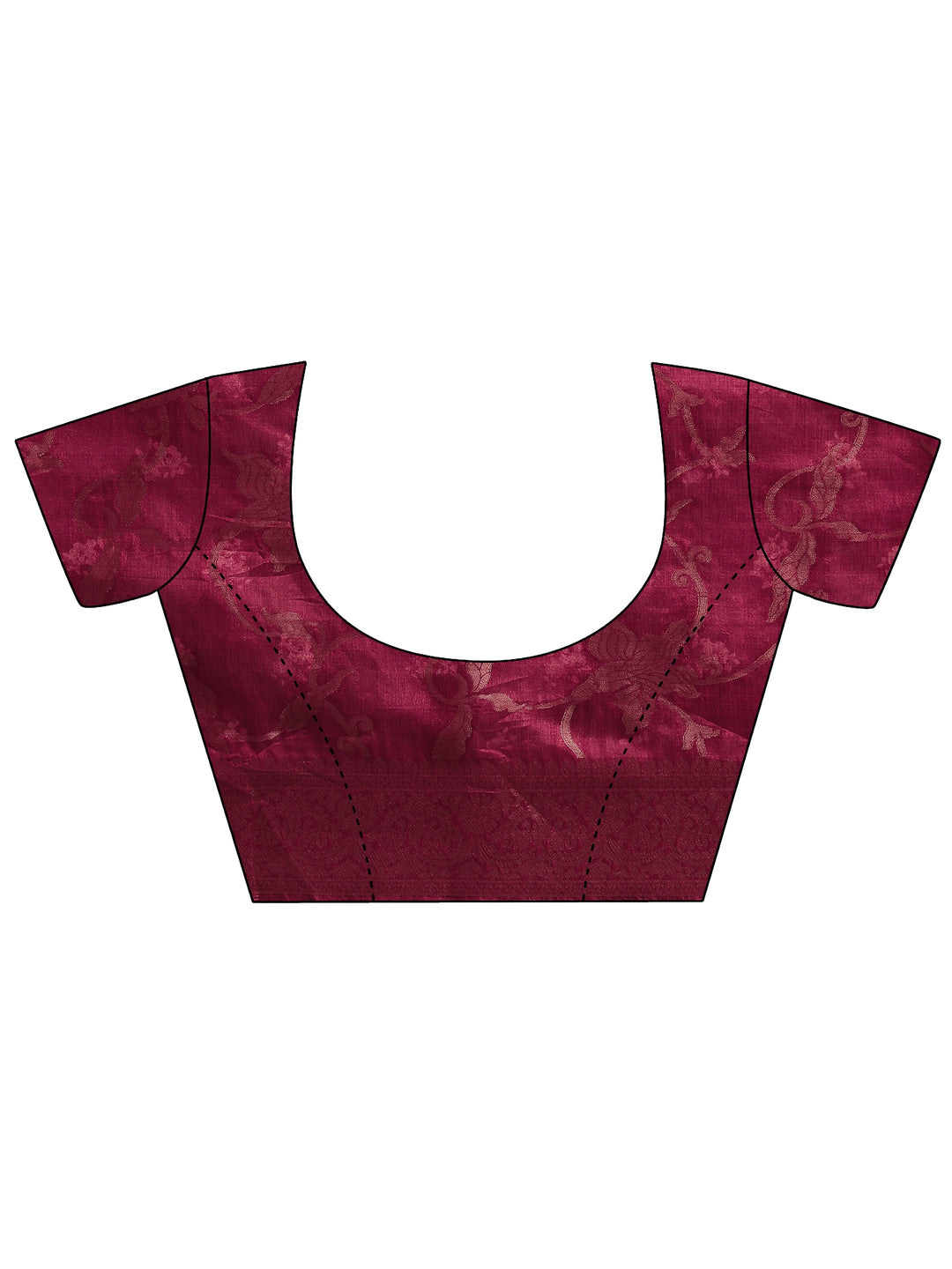 Pink Printed Silk Blend Saree With Unstitched Blouse Piece