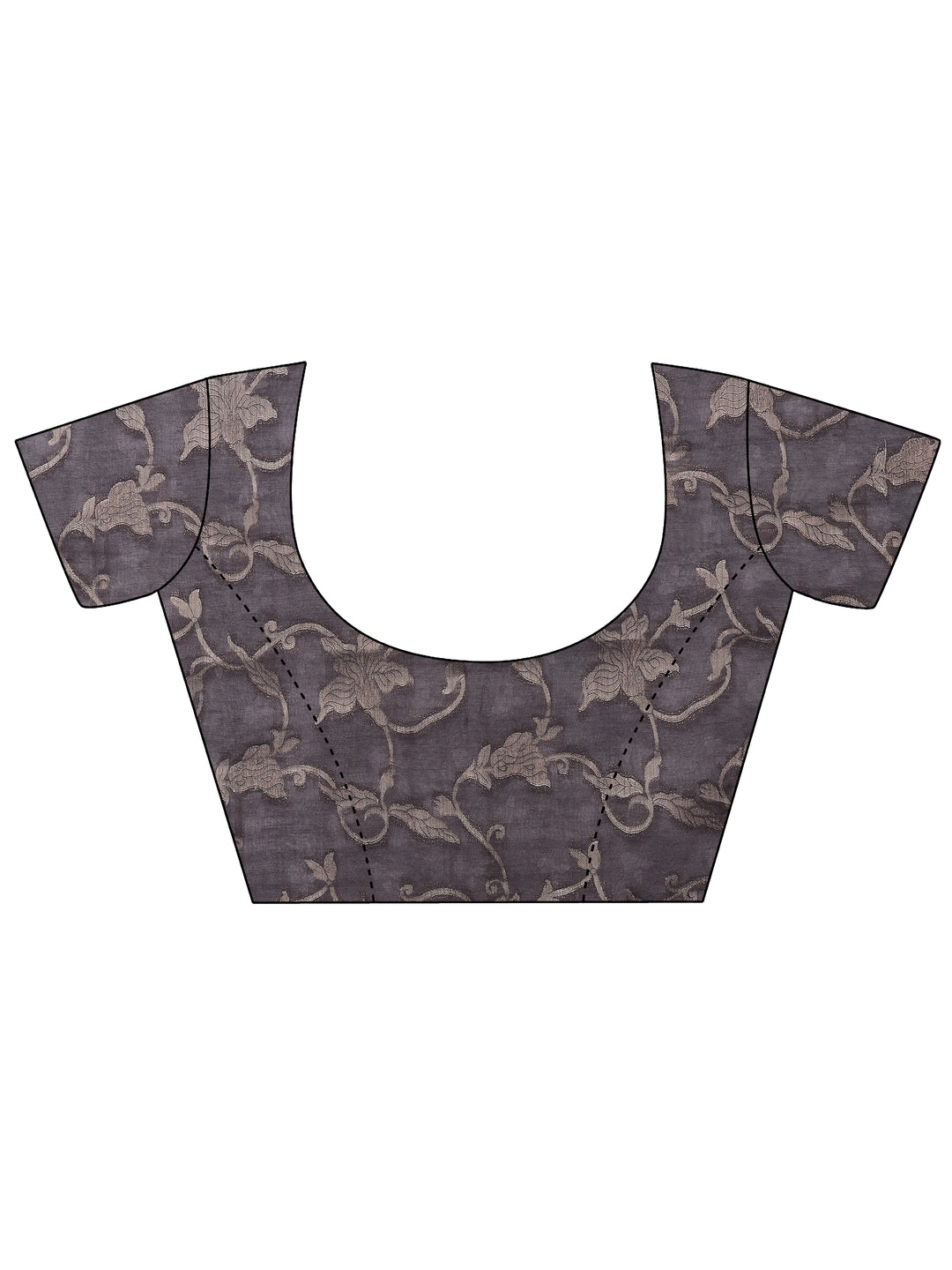 Black Printed Silk Blend Saree With Unstitched Blouse Piece