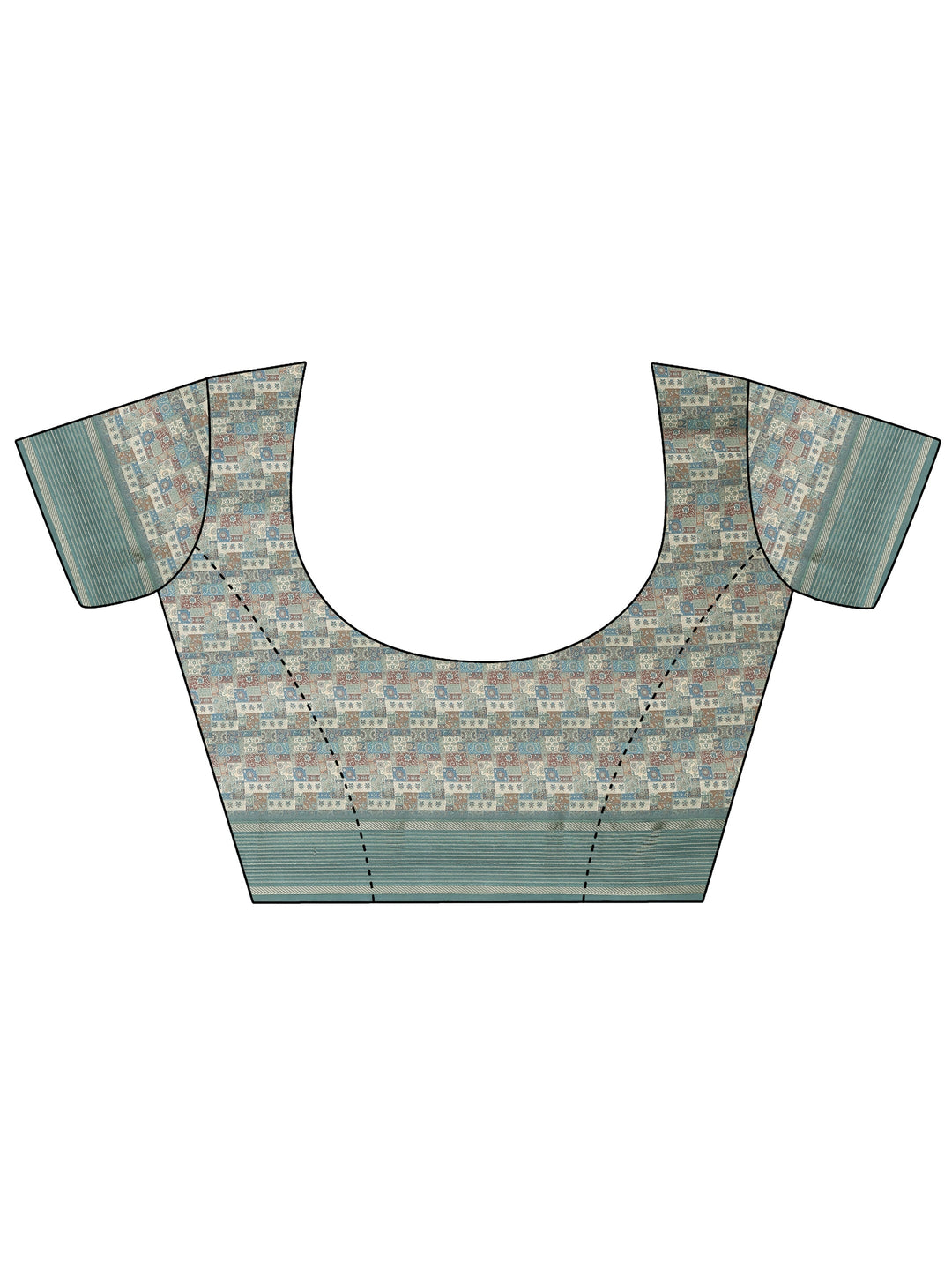 Blue Printed Pure Georgette Saree With Unstitched Blouse Piece