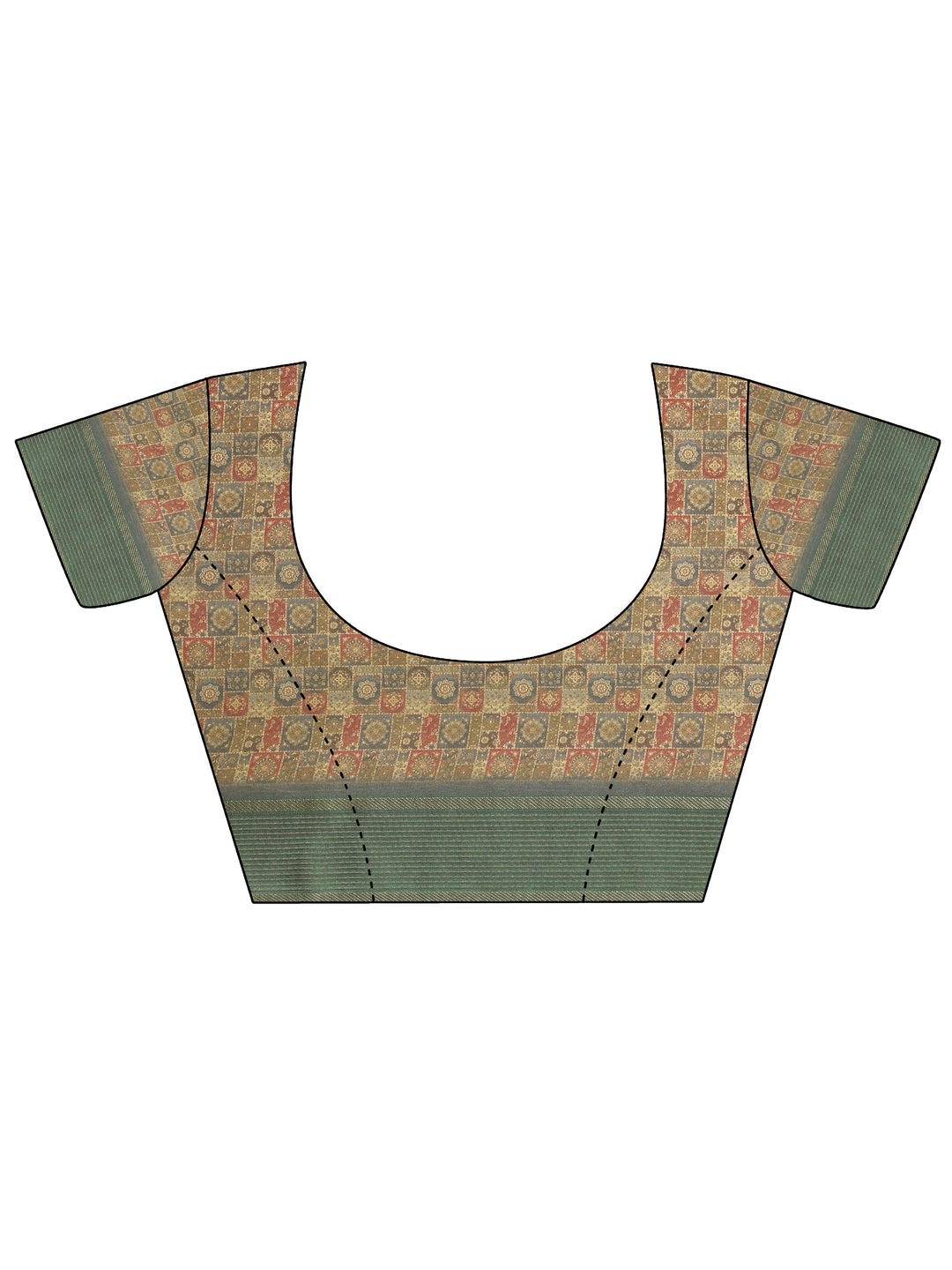 Green Printed Pure Georgette Saree With Unstitched Blouse Piece