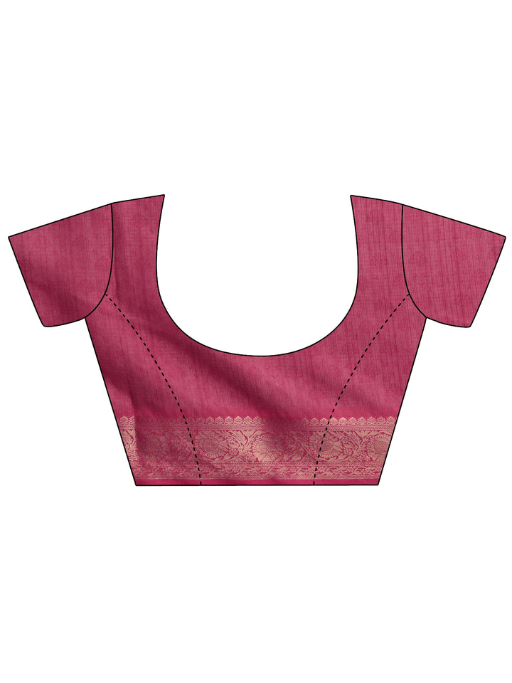 Beige Printed Kota Saree With Unstitched Blouse Piece