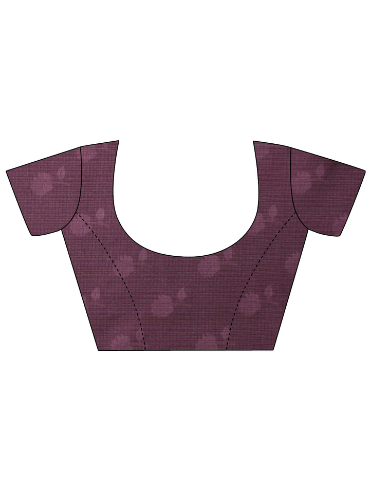 Purple Bandhani Printed Kota Saree With Unstitched Blouse Piece