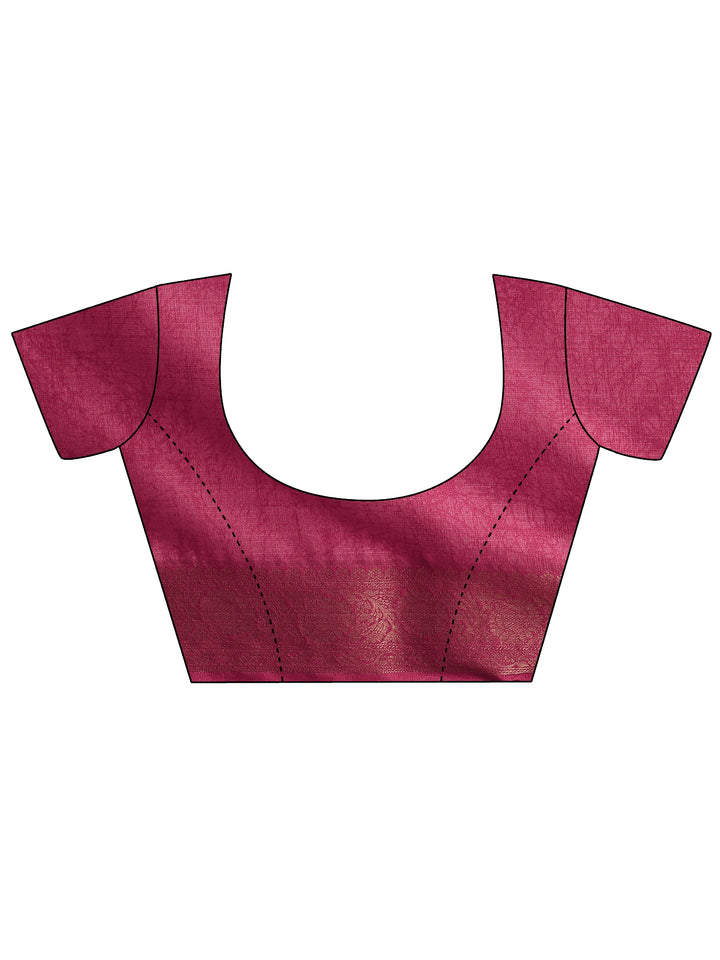 Pink Printed Kota Saree With Unstitched Blouse Piece